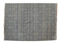 A Contemporary Blue and White Design Wool Rug — 20TH CENTURY