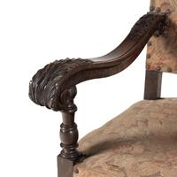 A Henri II Style Carved Walnut Armchair