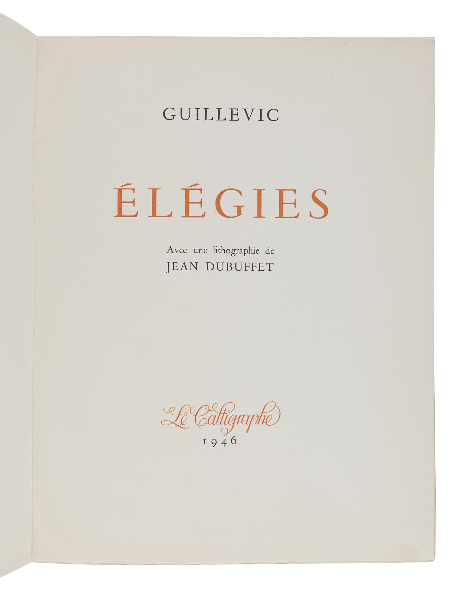 DUBUFFET, Jean (1901-1985). -- GUILLEVIC, Eugene (1907-1997). Él é gies. Paris: Le Calligraphe, 1946.