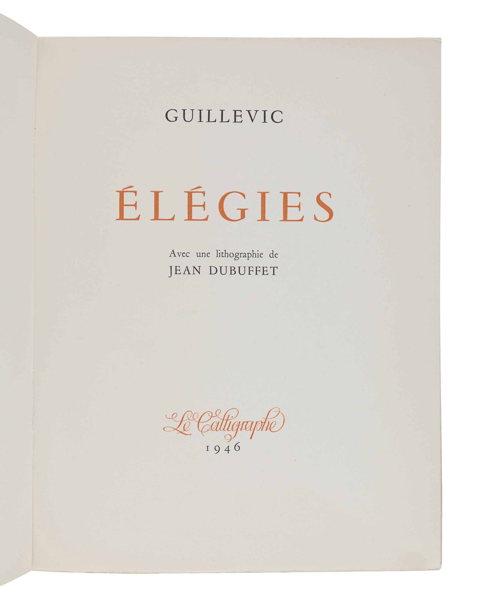 DUBUFFET, Jean (1901-1985). -- GUILLEVIC, Eugene (1907-1997). Él é gies. Paris: Le Calligraphe, 1946.