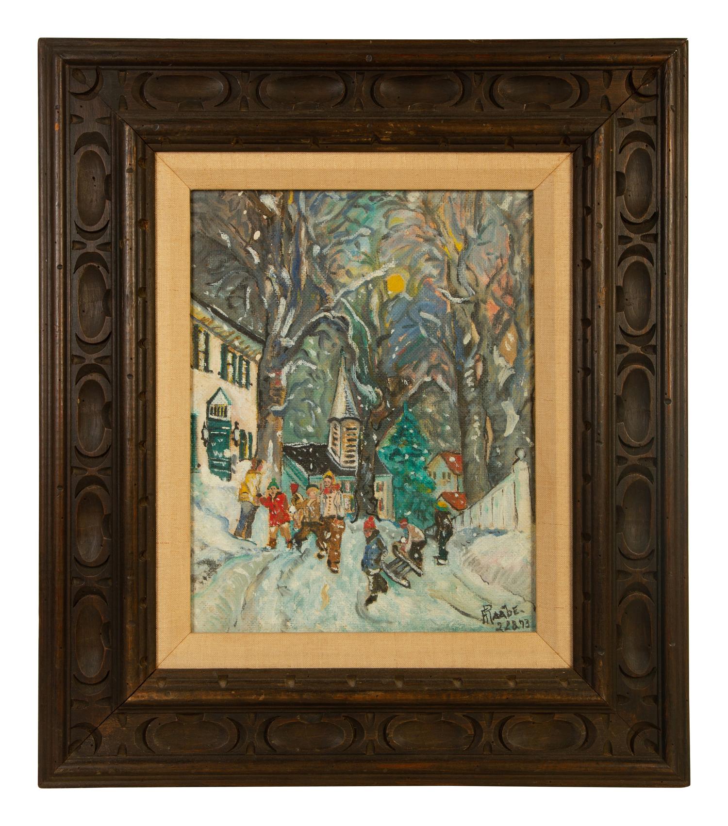 New England Street Scene, Christmas 1957