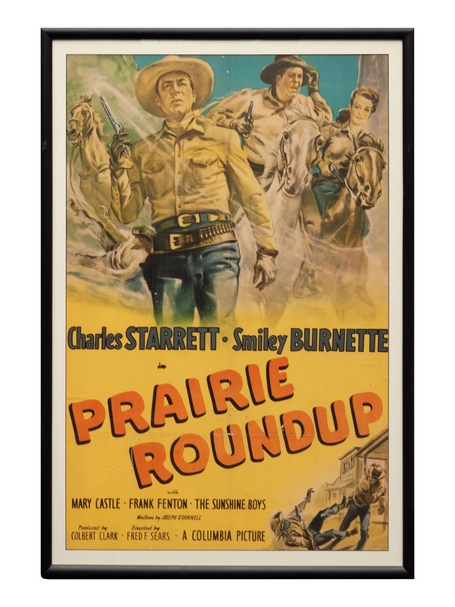 Vintage Movie Poster, Prairie Roundup
