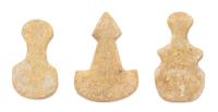 Three Anatolian Marble Idols Height of tallest 3 inches. — CIRCA MID-3RD MILLENNIUM B.C.E.