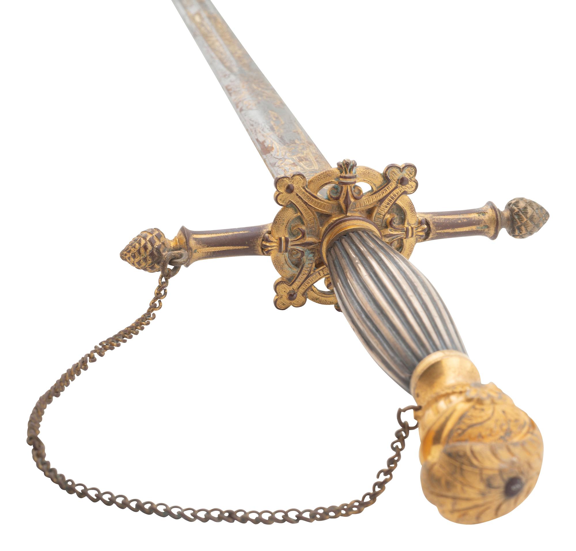 [CIVIL WAR]. Sword, war-date photograph, medical officer's sash, belt and buckle identified to Surgeon William J. McDermott, New York.