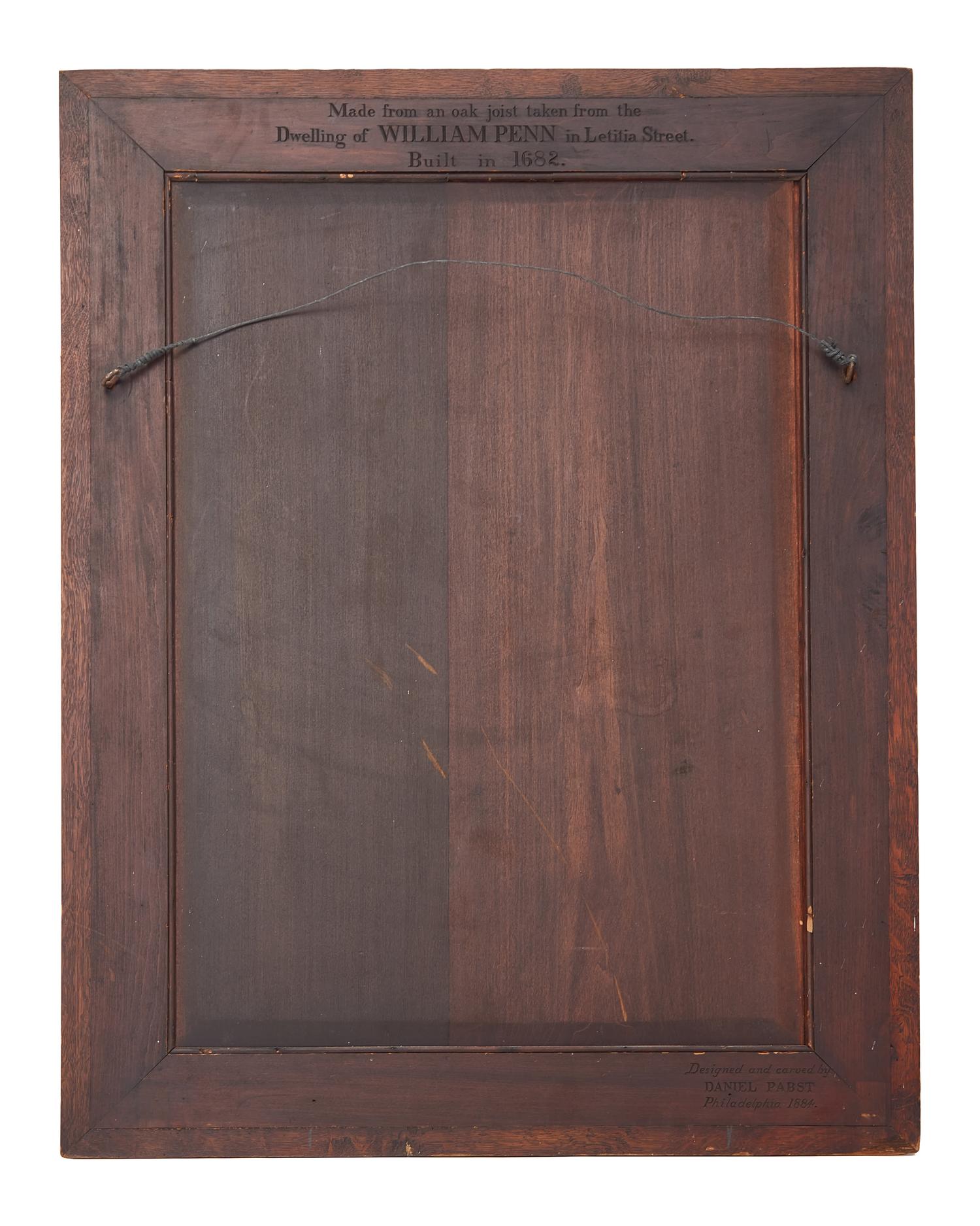 A Rare Daniel Pabst Signed and Dated Oak Framed Mirror, Daniel Pabst (German-American, 1826-1910), Philadelphia, PA, Dated "1884"