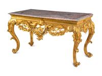 A George III Style Giltwood Marble-Top Console Table