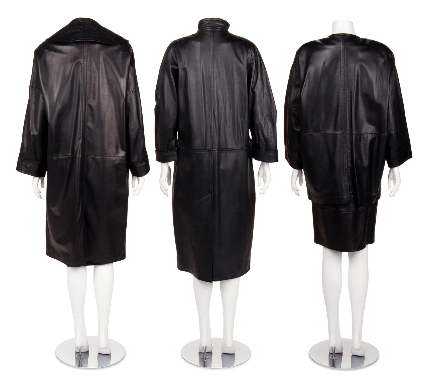 Nine Jean Muir Leather Outerwear Pieces, 1980s