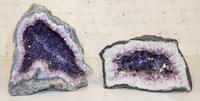 Two Large Geodes. Height of taller 17 1/4 inches.