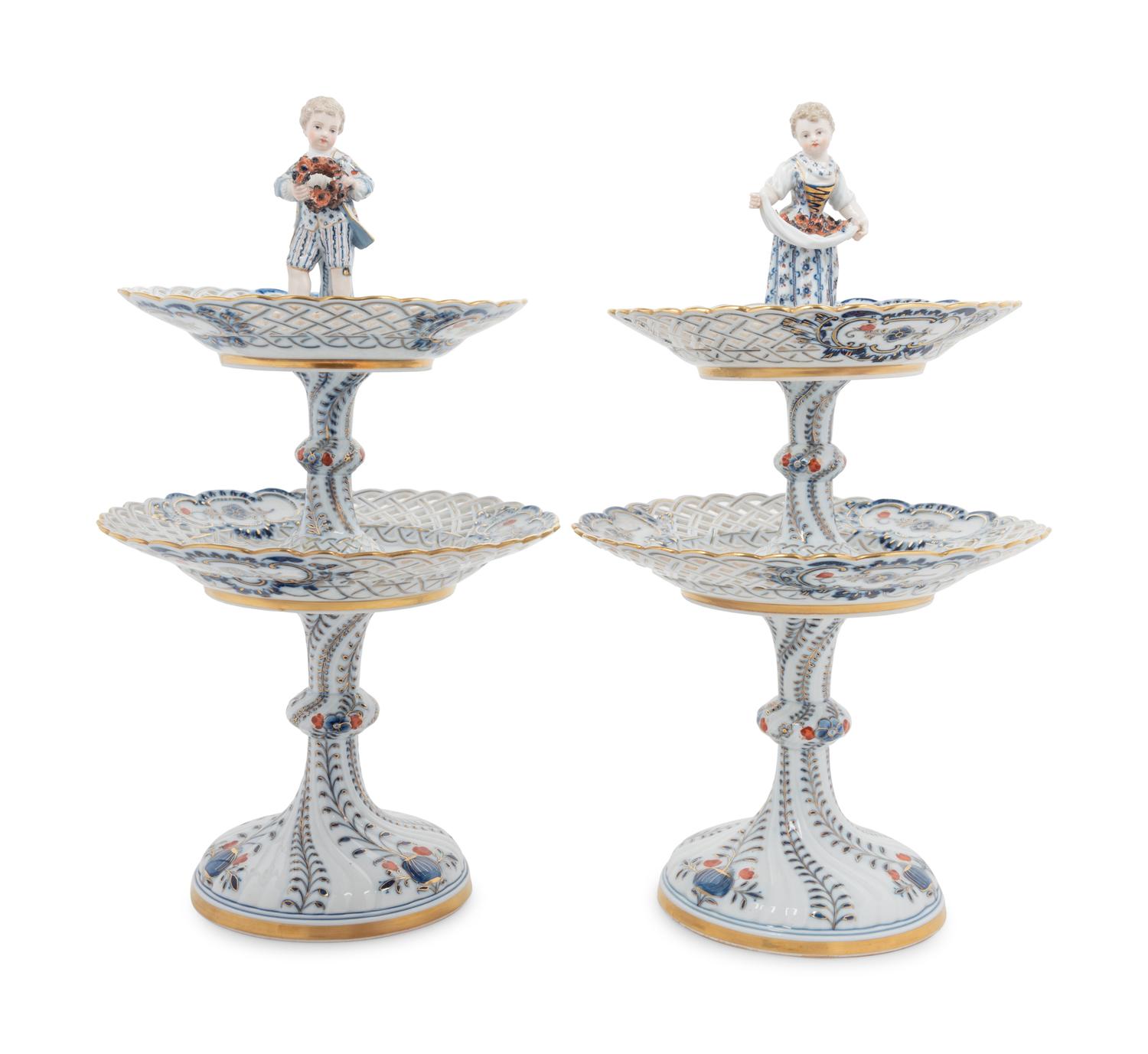A Pair of Meissen Porcelain Tazze