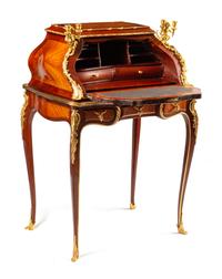 A Louis XV Style Gilt Bronze Mounted Marquetry Bureau de Dame