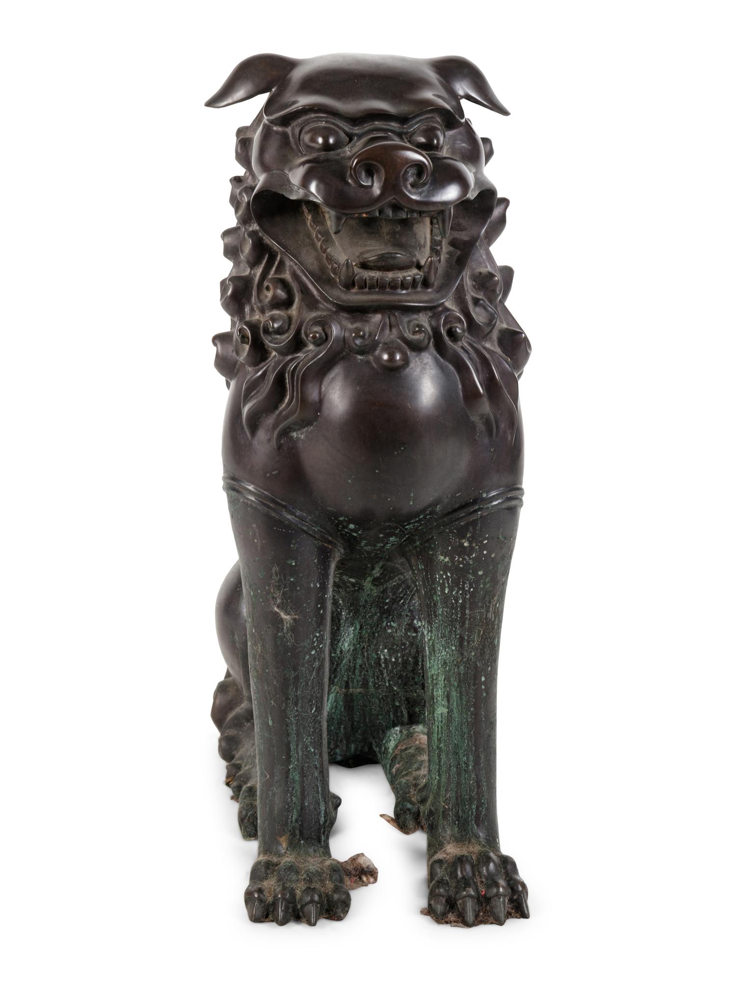 A Chinese Bronze Figure of a Fu Lion