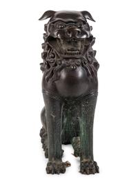 A Chinese Bronze Figure of a Fu Lion