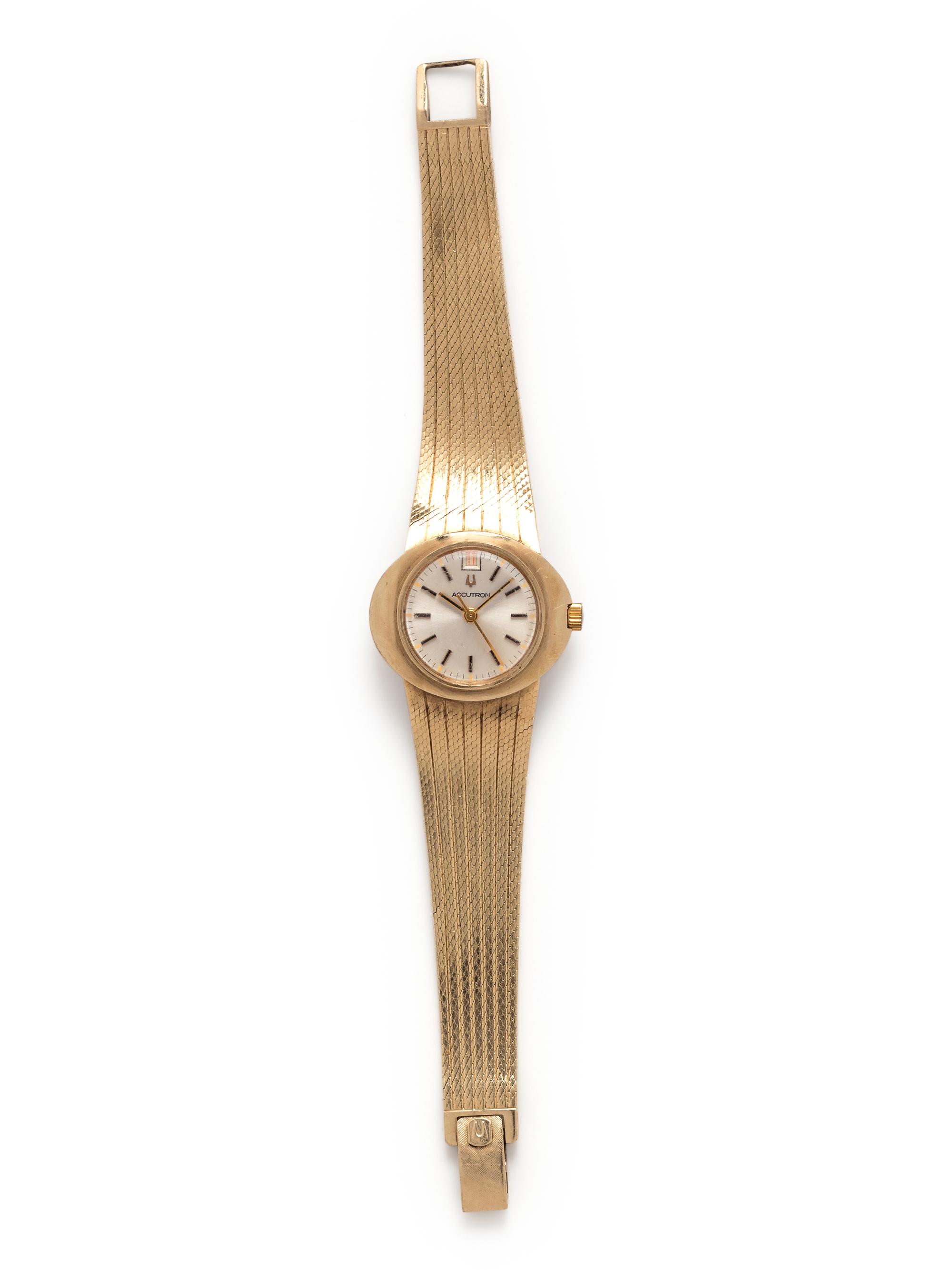 BULOVA, 14K YELLOW GOLD 'ACCUTRON' WRISTWATCH