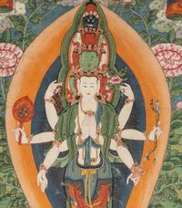 A Tibetan Thangka Depicting Avalokiteshvara