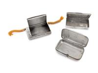 A Group of Three Russian Niello Decorated Silver Boxes