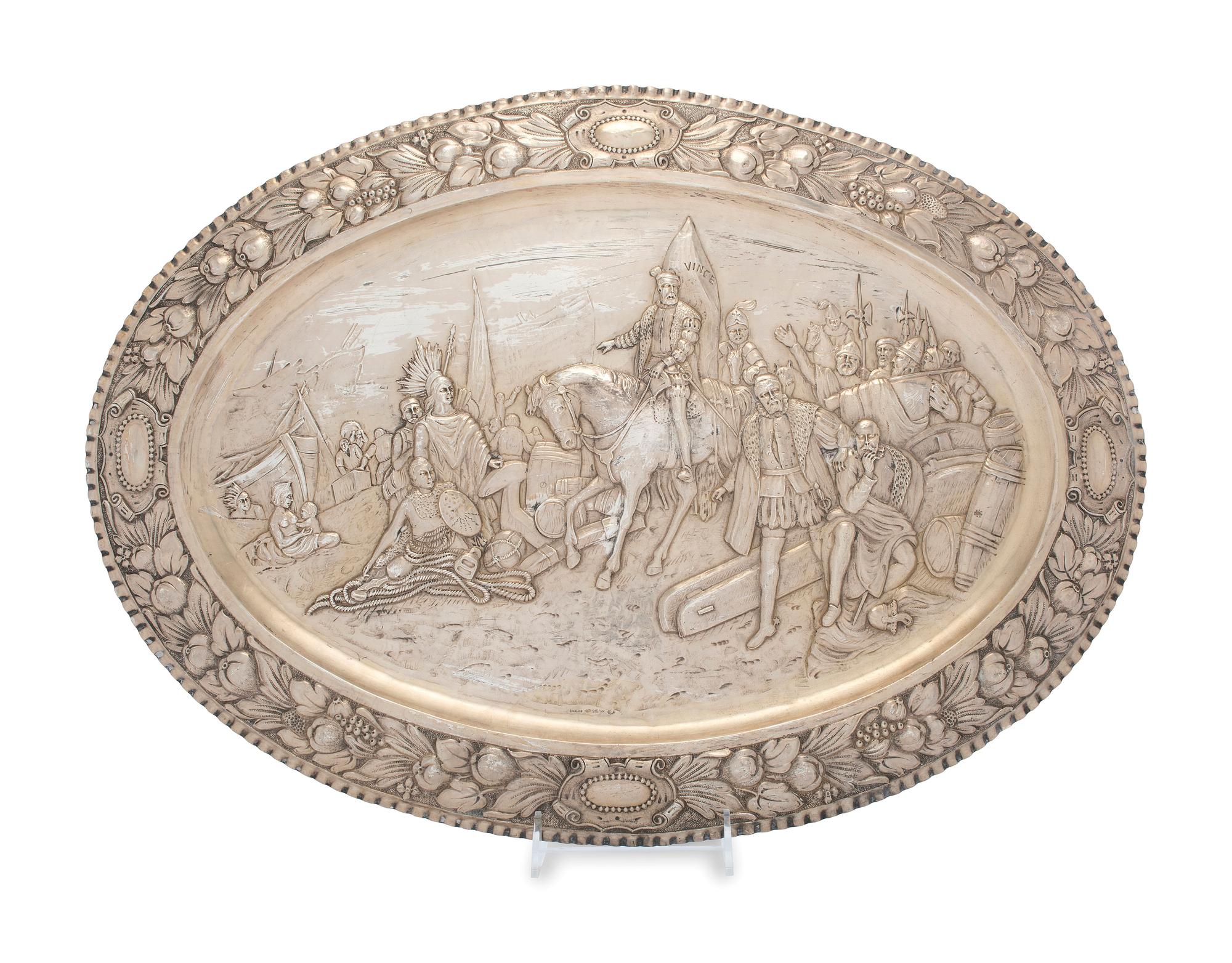 A Continental Silver Wall Plaque