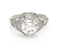 An Art Deco Platinum and Diamond Ring, 2.80 dwts.