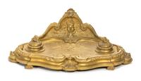 A Napoleon III Gilt Bronze Encrier Width 15 1/2 inches. — RAMBAUD, PARIS, CAST BY SUSSE FRERES