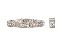 PLATINUM AND DIAMOND BRACELET AND ENHANCER