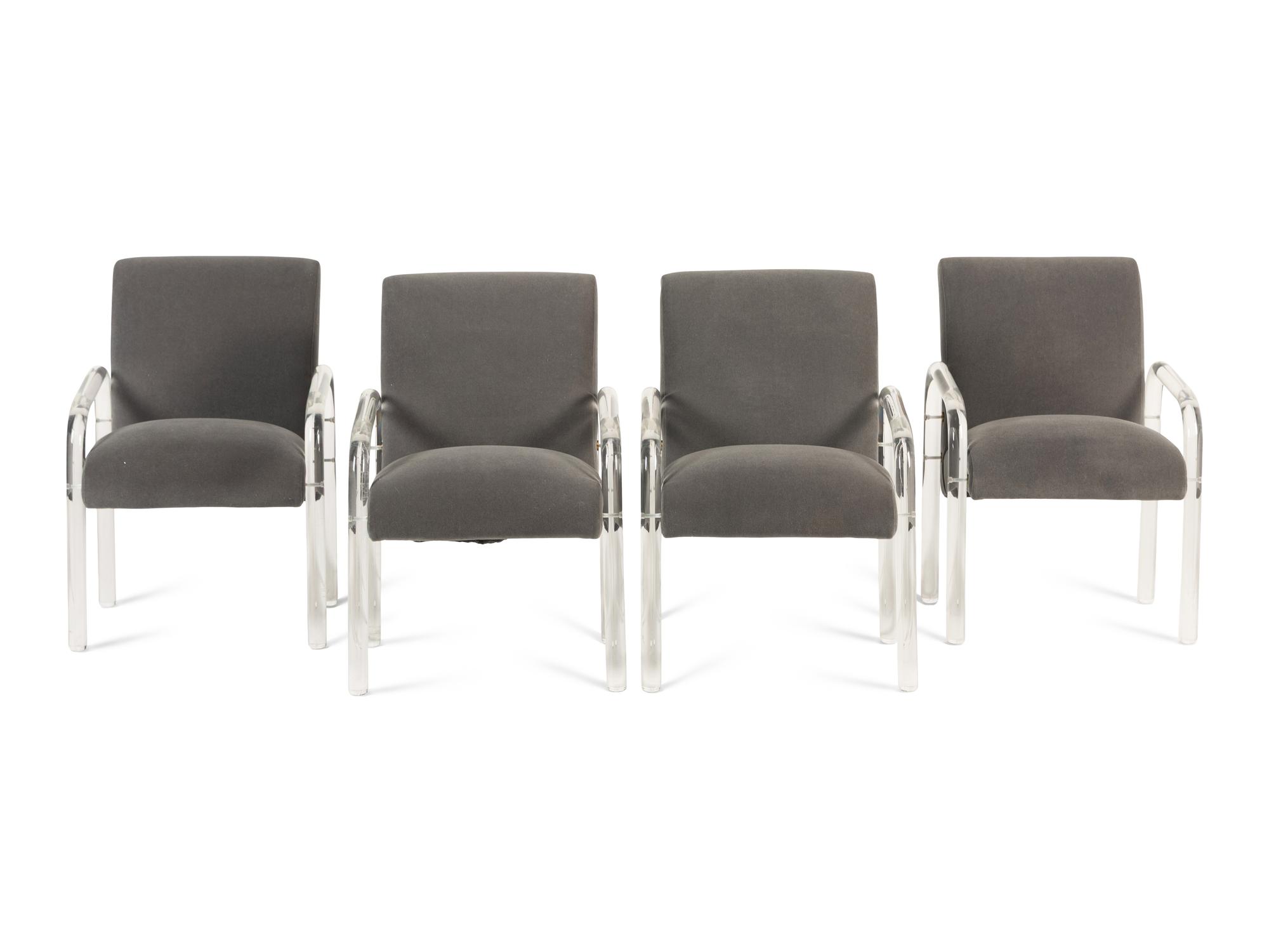 A Set of Four Contemporary Acrylic Armchairs