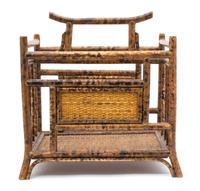 A Bamboo and Rattan Canterbury Height 17 1/4 inches x width 17 x depth 11 1/2 inches. — 20TH CENTURY