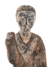 A Chinese Grey Pottery Figure of a Court Lady