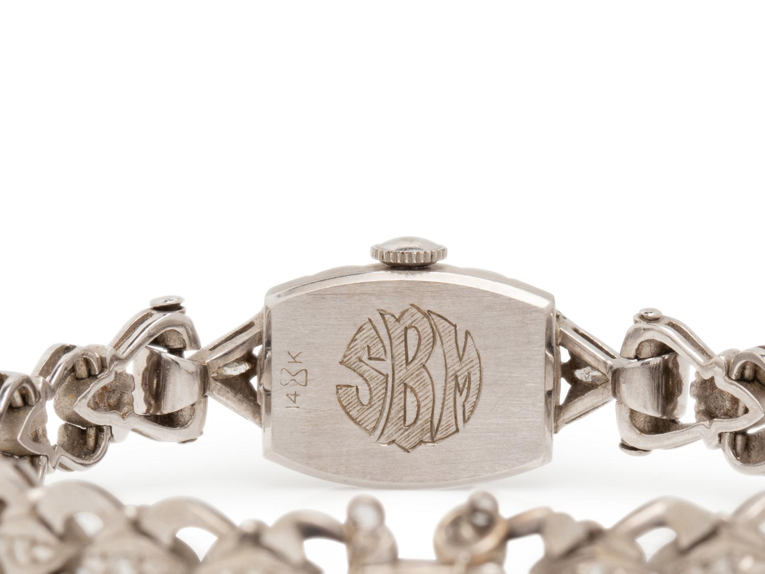 GLYCINE, 14K WHITE GOLD AND DIAMOND WRISTWATCH