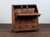 A Chippendale Carved Tiger Maple Slant-Front Desk