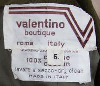A Valentino Olive Green Velvet Jacket, Size 6.