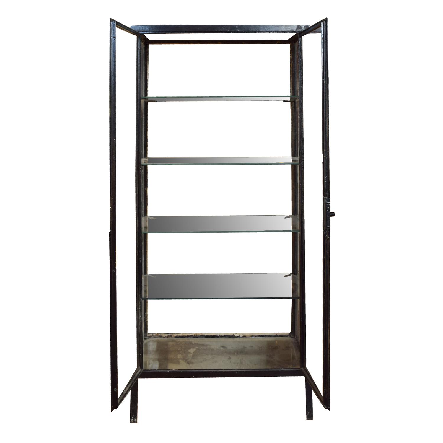 A Metal and Glass Medicine Cabinet 25.5 " W x 14.5" D x 57" H — Argentina, Early 20th Century