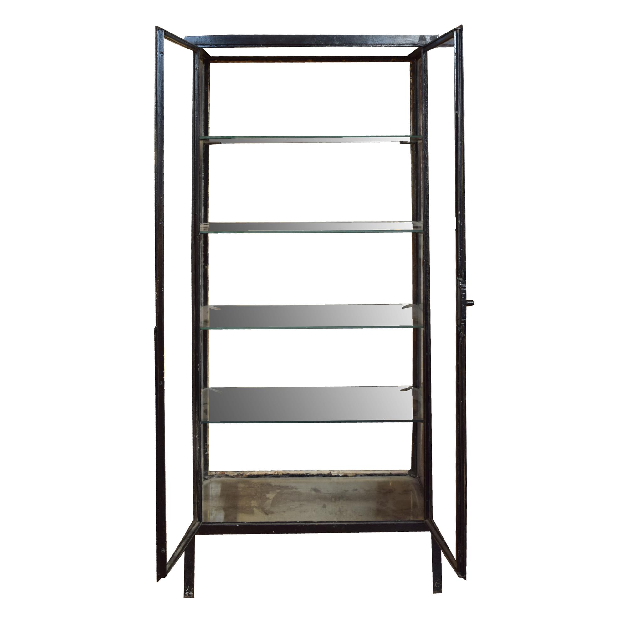 A Metal and Glass Medicine Cabinet 25.5 " W x 14.5" D x 57" H — Argentina, Early 20th Century