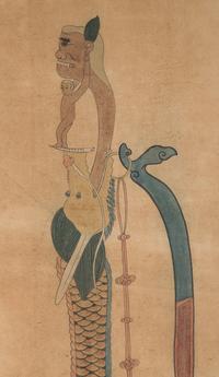 A Pair of Korean Paintings Depicting Gifts from the Ming Emperor, Joseon Period, 19th Century 十九世紀 朝鮮王朝《八赐品》之《思刀》、《鬼刀》