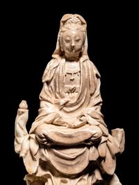 Four Chinese Blanc-de-Chine Porcelain Figures of Guanyin
