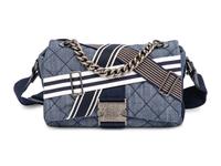 CHANEL, QUILTED DENIM CROSSBODY FLAP BAG