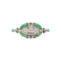 ART DECO, DIAMOND, JADE AND ENAMEL BROOCH