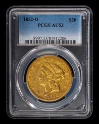 A United States 1852-O Liberty Head $20 Gold Coin