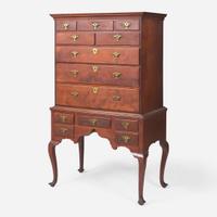 A Queen Anne walnut high chest Probably Pennsylvania, 18th century