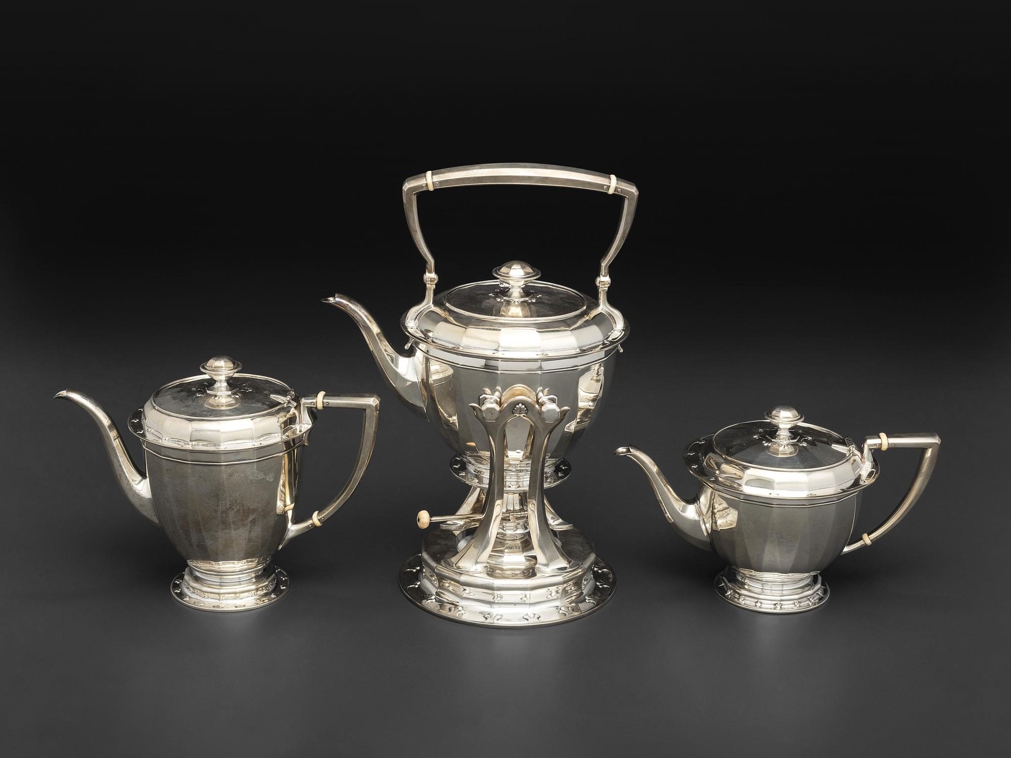 An American Silver Seven Piece Tea and Coffee Service with Matching Tray