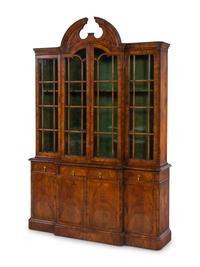 A George II Walnut Breakfront Bookcase