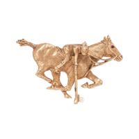 YELLOW GOLD POLO BROOCH