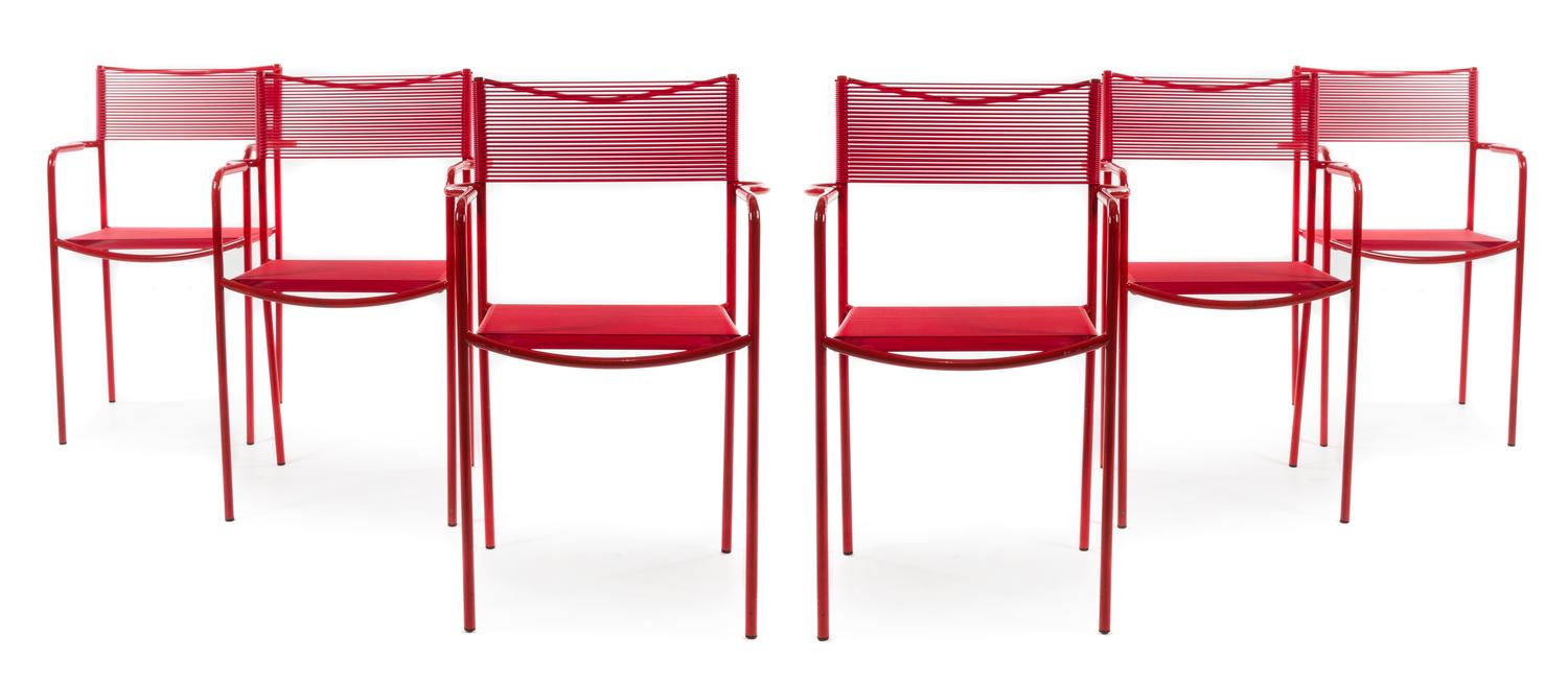 Giandomenico Belotti (Italian, 1922-2004), ALIAS, designed in 1979, a set of six Spaghetti chairs
