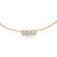 Diamond and Bicolor Gold Slide Pendant Necklace