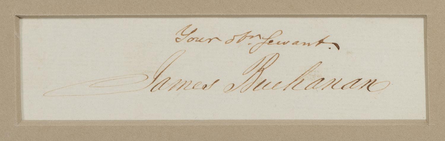 BUCHANAN, James (1791-1868) -- CALHOUN, John C. (1782-1850). Clipped signatures, comprising: