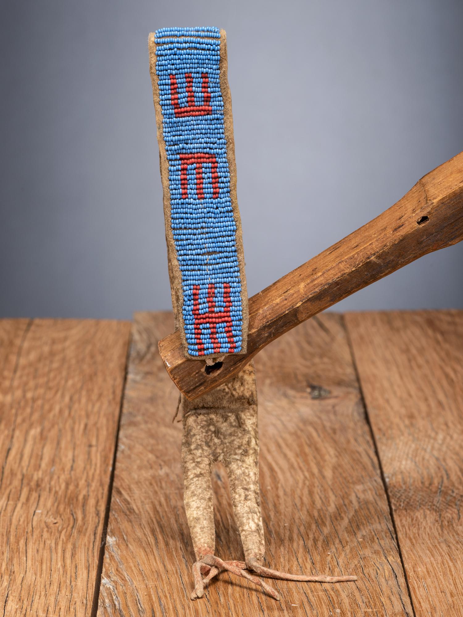 Mandan-Hidatsa Painted Wood Quirt