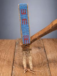 Mandan-Hidatsa Painted Wood Quirt
