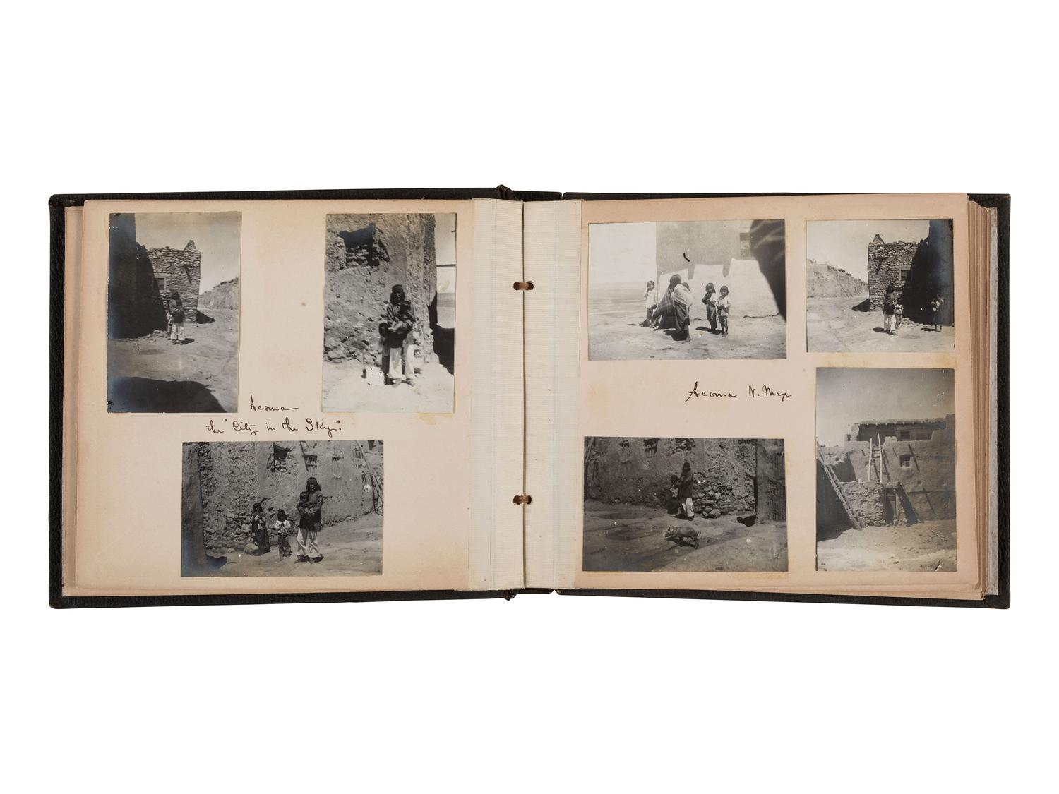 [NATIVE AMERICANS]. Album containing 54 photographs documenting an excursion in the Southwestern United States, incl. views of pueblos and Ute subjects.