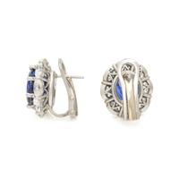 SAPPHIRE AND DIAMOND EARCLIPS