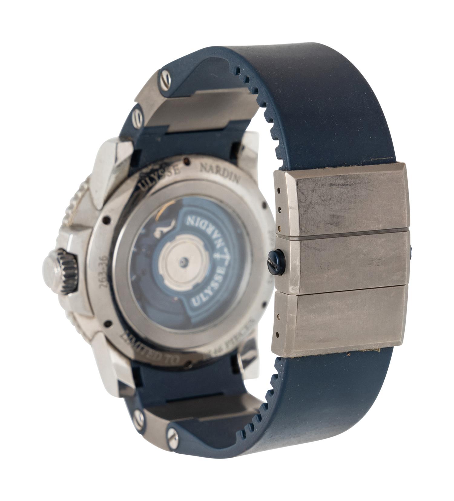 ULYSSE NARDIN, REF. 263-36 STAINLESS STEEL 'MAXI MARINE BLUE SURF' WATCH, LIMITED EDITION No. 0425/1846