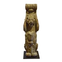 A Cast Iron Facade Ornament 4" W x 4" D x 13" H — United States, Early 20th Century