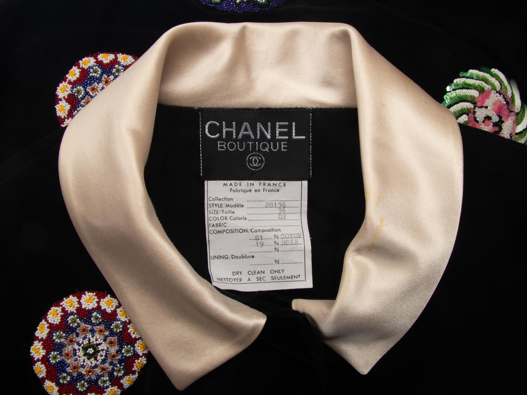 Chanel Velvet Jacket with Lesage Embroidery, 1990